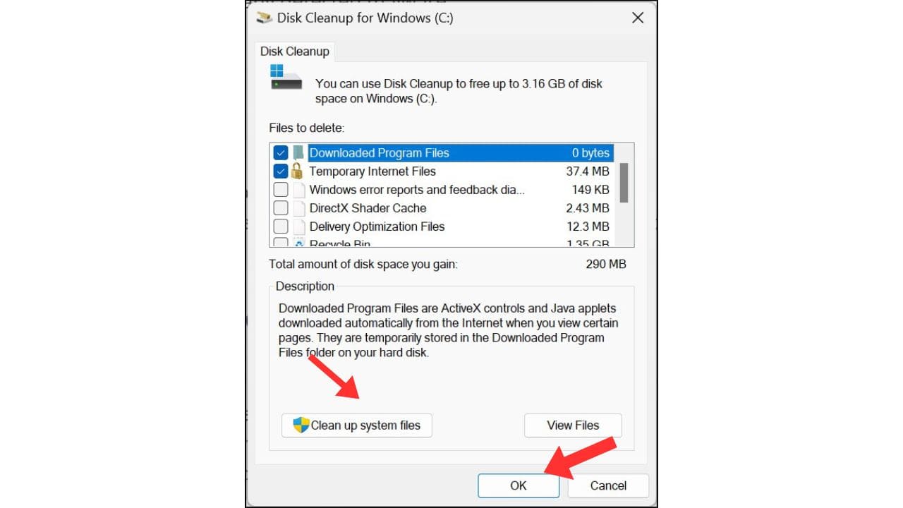 Use Disk Cleanup Utility